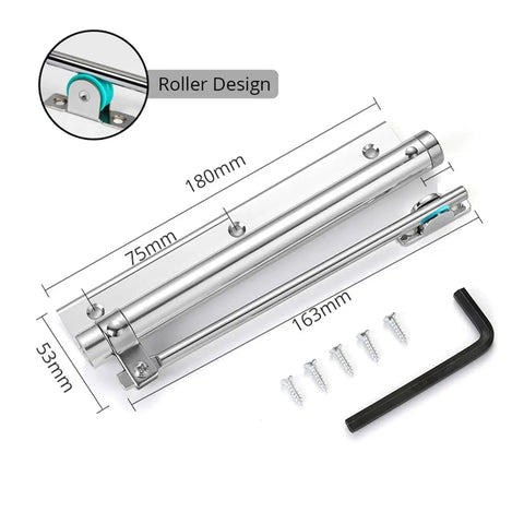 Automatic Door Closer Heavy Duty Aluminum Alloy Mount With Adjustable Arm, Silent Hydraulic Soft Close For 50Kg Doors, installation view