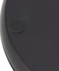 Close-up view of the black ABS base of the Super Sleek Led Rotating Display Stand With Glow Feature for Jewelry and Cosmetics.