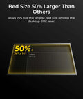 Front view of xTool P2S 55W CO2 laser cutter, desktop engraver, with 26×14 in bed