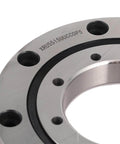 Close-up of a heavy duty small slewing bearing for precision machinery and robotics, featuring a durable cross roller design.