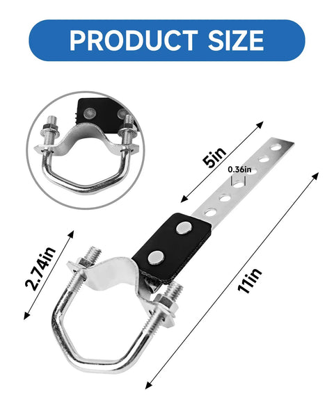 Two Pack Universal Exhaust Hanger Set, 5x2.74x11 inch Adjustable Swivel Muffler And Tail Pipe Support, Heavy Duty Silver Hanger