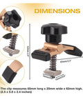 Dimensions of Two Pack Universal Adjustable CNC Hold Down Clamps Kit With 45mm Max Clamping Height for CNC Milling Engraving