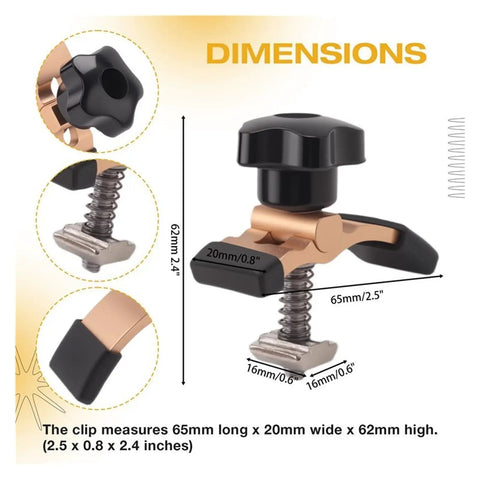 Dimensions of Two Pack Universal Adjustable CNC Hold Down Clamps Kit With 45mm Max Clamping Height for CNC Milling Engraving