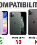 Compatibility chart for Heavy Duty Rugged Case For Apple iPhone 11 Featuring Shock Absorbing Tpu Build with iPhone models.