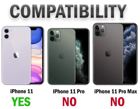 Compatibility chart for Heavy Duty Rugged Case For Apple iPhone 11 Featuring Shock Absorbing Tpu Build with iPhone models.