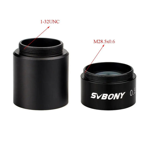 1.25 Inch 0.5x Focal Reducer For Telescope With C Mount Adapter To CCD Camera, Ideal Backyard Astronomy And Astrophotography