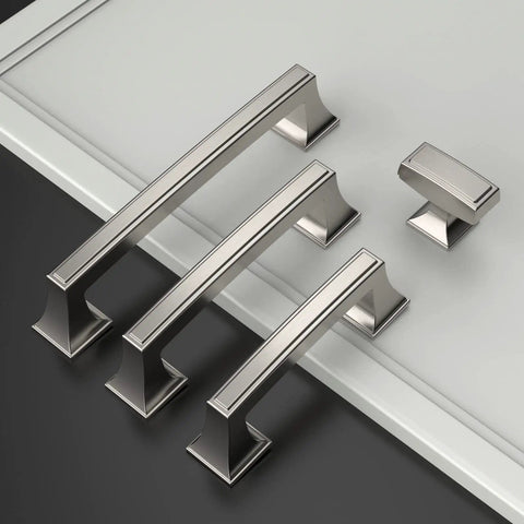 10 Pack Brushed Champagne Bronze Cabinet Pulls Three And Three Quarters Inch Hole Center Zinc Alloy Handles For Kitchen