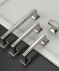 Brushed Satin Nickel Cabinet Knobs And Drawer Pulls Set, 25 Pack, 1.4 Inch single hole, displayed on cabinet surface