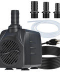 Quiet 25W Submersible Water Pump With 10 Foot Power Cord And 400GPH Flow, Tubing Included, No Fuss Setup, Overheat Protection