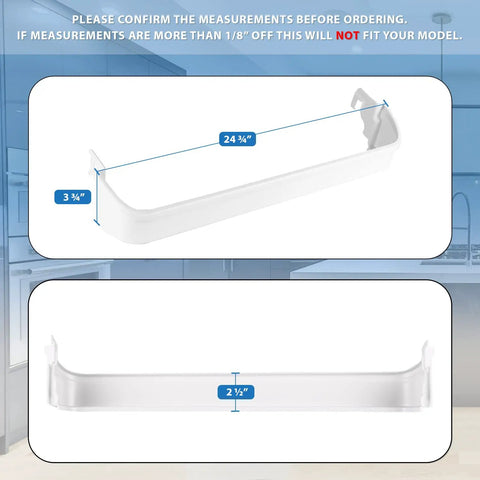 Must Have Door Bin Shelf Rack For Frigidaire And Kenmore Refrigerators Replacement Part 240338001 with measurements