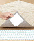 8 Pack Non Slip Rug Tape For Area Rugs Reusable Double Sided Adhesive Stickers That Keep Rug Corners Flat On Hardwood Floors And Tile