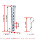 Heavy Duty Adjustable Clevis Pins 1/2 X 2 Inch Zinc Coated Steel With 8 Adjustment Holes And Locking R Clips For Trailer Builds That Tackles Rigging No Sweat At All, detailed image with dimensions.