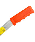 Orange handle of Three Quarter Ton Rope Puller With Fifty Foot Three Strand Twisted Polydacron Rope Included One Piece Aluminum Alloy