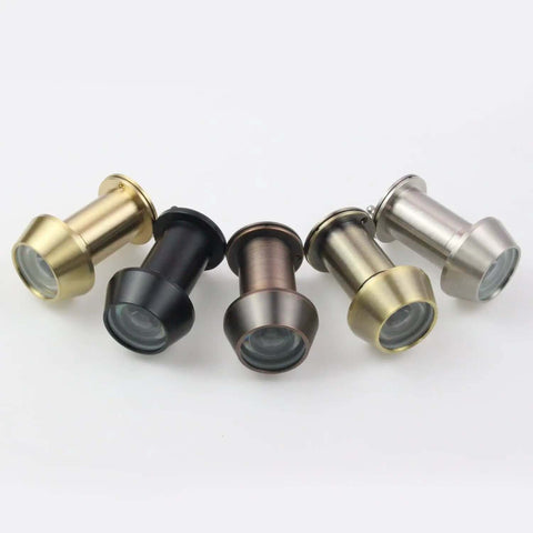 Various colored Solid Brass 220-Degree Door Viewer Peepholes with Heavy Duty Rotating Privacy Cover and Ultra Wide HD Lens