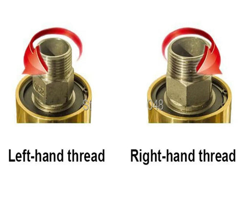 Brass Rotary Joint Swivel Connector Three Quarter Inch To One Quarter Inch Threaded Water Fitting Two Way Left Right Hand Pro Grade Heavy Duty Piping and Hydraulic System Connector For Oil Or Water Lines 50 To 120C, left-hand and right-hand thread detail