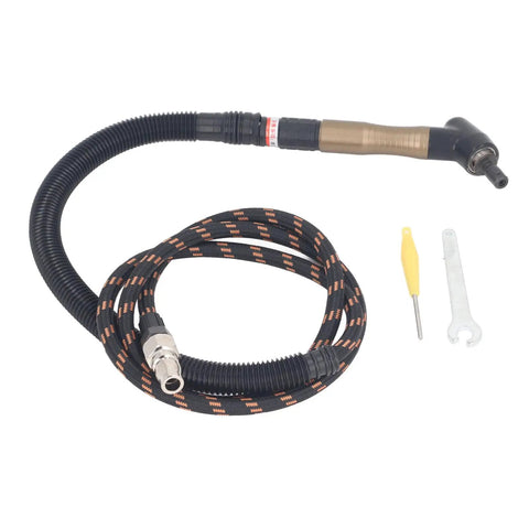 Badass Air Die Grinder Kit Featuring Slick Lightweight Elbow Design includes flexible hose and accessories for precision work.
