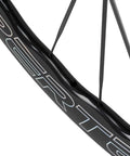 Close-up of Carbon Disc Brake Wheelset For Road Bikes Tubeless UD Glossy Finish 50CU-28-CC rim and spokes detail.