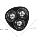 12pcs Ball Swivel Caster Wheels for Furniture and Dressers, Black, close-up view with three black ball wheels, 3.7 cm in size.