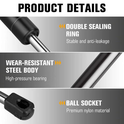 Toyota Avalon Camry Hood Lift Support Struts 2012 2013 2014 2015 2016 Replacement Shocks 6757 with steel body and double sealing ring