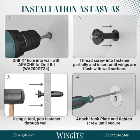 Installation guide for Master Anchor With Stainless Steel Hook Plate Bulk Pack 24 Pack For Hollow Walls Never Loosen Installs In Minutes Durable And Reusable Removable Design Works In Holes From Other Failures