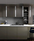 Three Pack Modern LED Pendant Lights For Kitchen Island Bar Dining Room And Bedroom With Bubble Acrylic Mini Chandelier 6000K Cool White Chrome Finish Dope Modern Glow over kitchen island