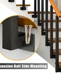Tough As Nails Heavy Duty Adjustable Two Seventy Degree Side Mount Wrought Iron Railing Post With Smooth Black Bracket For Deck And Staircase Spindle Thirty Seven Inch Rust Resistant Home Decor One Pack expansion bolt side mount for secure installation.