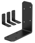 Beefy 3X3 Inch L Brackets Heavy Duty 90 Degree Angle Iron Brace Black Steel Corner Support Crushes 150 Pounds Rust Proof Easy Setup 4 Pack
