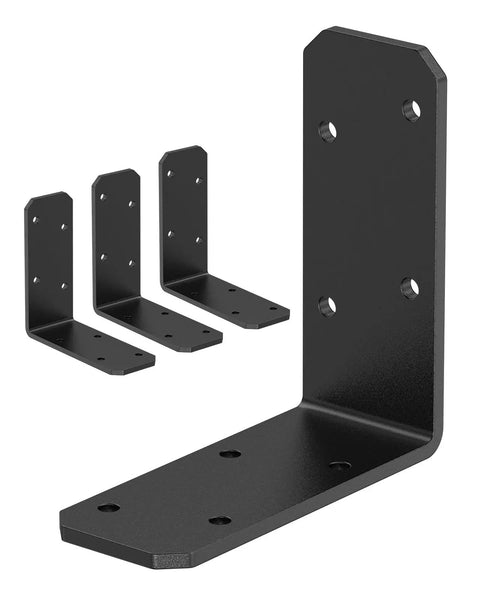 Beefy 3X3 Inch L Brackets Heavy Duty 90 Degree Angle Iron Brace Black Steel Corner Support Crushes 150 Pounds Rust Proof Easy Setup 4 Pack