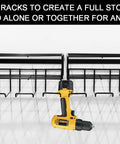 Two Pack Heavy Duty Wall Mounted Power Tool Organizer With Floating Shelf Storage Rack And Tool Holder for drills