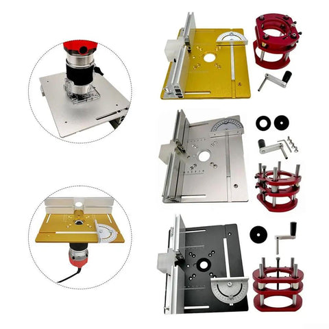 Premium Aluminum Router Table Insert Plate Offering Smooth As Butter Sliding And Rock Solid Construction. Features miter gauge and router setup.