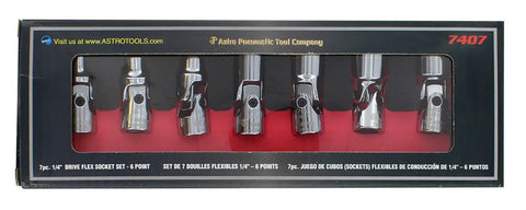 Box of Super Handy Seven Piece 1/4 Inch Drive Flex Socket Set With 6 Point Sae Sockets for Mechanics And DIY Projects