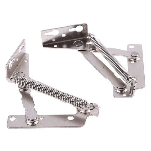 Two Pack 80 Degree Sprung Hinges For Cabinet Doors Lift Up Stay Flap Supports Stainless Steel Rust Resistant Heavy Duty Hardware