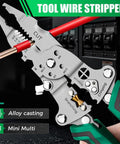 Foldable Wire Stripper With Voltage Tester 6 In 1 Electrician Multitool For Stripping Crimping Cutting Winding And Screws Portable Pliers