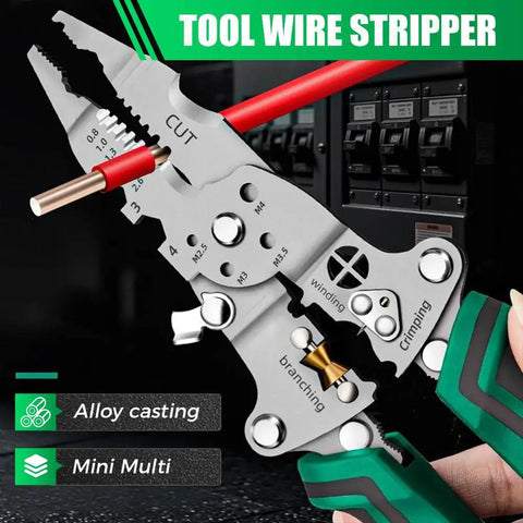 Foldable Wire Stripper With Voltage Tester 6 In 1 Electrician Multitool For Stripping Crimping Cutting Winding And Screws Portable Pliers
