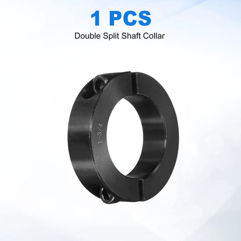 Beefy Double Split Shaft Collar 1-3/4 In Bore, 2-3/4 In OD, 11/16 In Thick, Black Oxide Lock Collar With Set Screws, 1045 Steel