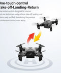 Dope Mini 4K Drone With Foldable Design showcasing one key takeoff and landing feature in flight over target area.