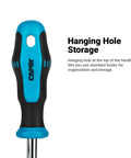 Blue and black Kontour Nut Driver handle with hanging hole storage feature