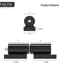 Heavy Duty 5 Inch Weld On Gate Hinges 450lbs Capacity for Outdoor Gates and Trailers showing side and front product dimensions