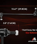 Front Sway Bar Links 2 Pack For 2007-2017 Chevy Traverse And GMC Acadia, Tough As Nails Suspension Stabilizers To Stop Clunking, Leans, And Uneven Tire Wear, Restore Smooth Turn Handling And Ride Comfort, 15.67 in steel size reference