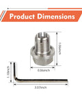Heavy Duty Stainless Steel Oversize M14 X 1.5 Piggyback Oil Drain Plug For Cars With Self Tapping Thread Fix And Free L Wrench Plus O Ring Seal, 1.06 inch plug and L wrench