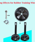 Universal 8 Piece Kids Bicycle Training Wheels Mounting Kit with rubber wheels, M8 bolt, and vertical brackets for easy installation.