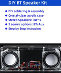 DIY Stereo Speaker Soldering Practice Kit BT Compatible with Complete Components PCB and Enclosure in acrylic case