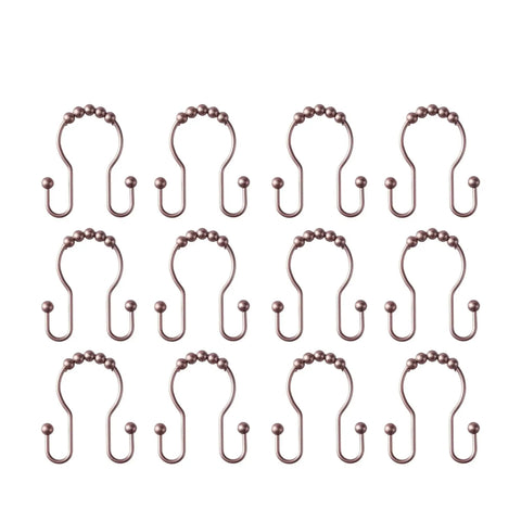 Rustproof Stainless Steel Shower Curtain Hooks 36 Pack With Double Glide Design Easy On And Off For Renters And Home Bathrooms Durable Curtain And Liner Hangers
