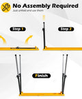 Badass 2 Pack Folding Sawhorse 660 Lb Heavy Duty Metal Work Stands With 12 Height Adjustments And Sturdy Carry Handles For Contractors And Job Sites Portable assembly steps showing folding mechanism.
