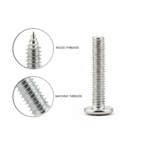 Dual Thread Hanger Bolt For Furniture Assembly And Woodworking, Wood Threads On One End And Machine Threads On The Other in detail.