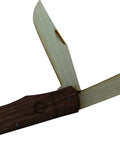 Trapper Wooden Pocket Knife Making Kit For Beginners, double blade toy knife with walnut handle and maple blades shown open