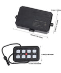 8 Gang LED Touch Control Switch Panel for 12V and 24V Systems Dimmable Circuit Relay Box, 60A 1200W, Ideal for Truck Boat ATV UTV RV Green, Car LED Control Panel, High Performance Power Distribution with dimensions