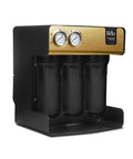 Heavy Duty Five Stage Reverse Osmosis System With Post Brew Coffee Mineral Boost, tankless black water filter with dual gauges.
