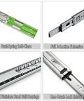 Six Pairs Of 24 Inch Drawer Slides With Soft Close And Full Extension, Heavy Duty Side Mount Rails Detail View