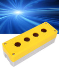 Beefy 4 Gang ABS Push Button Control Station Enclosure, Heavy Duty Industrial Electrical Box In Bright Yellow, IP65 Rated Protection